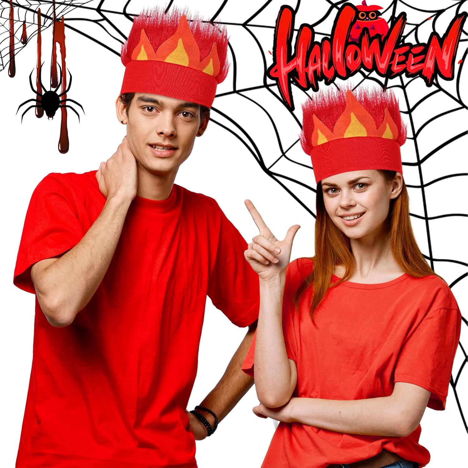 Tradder Halloween Red Flame Headband Costume Accessory