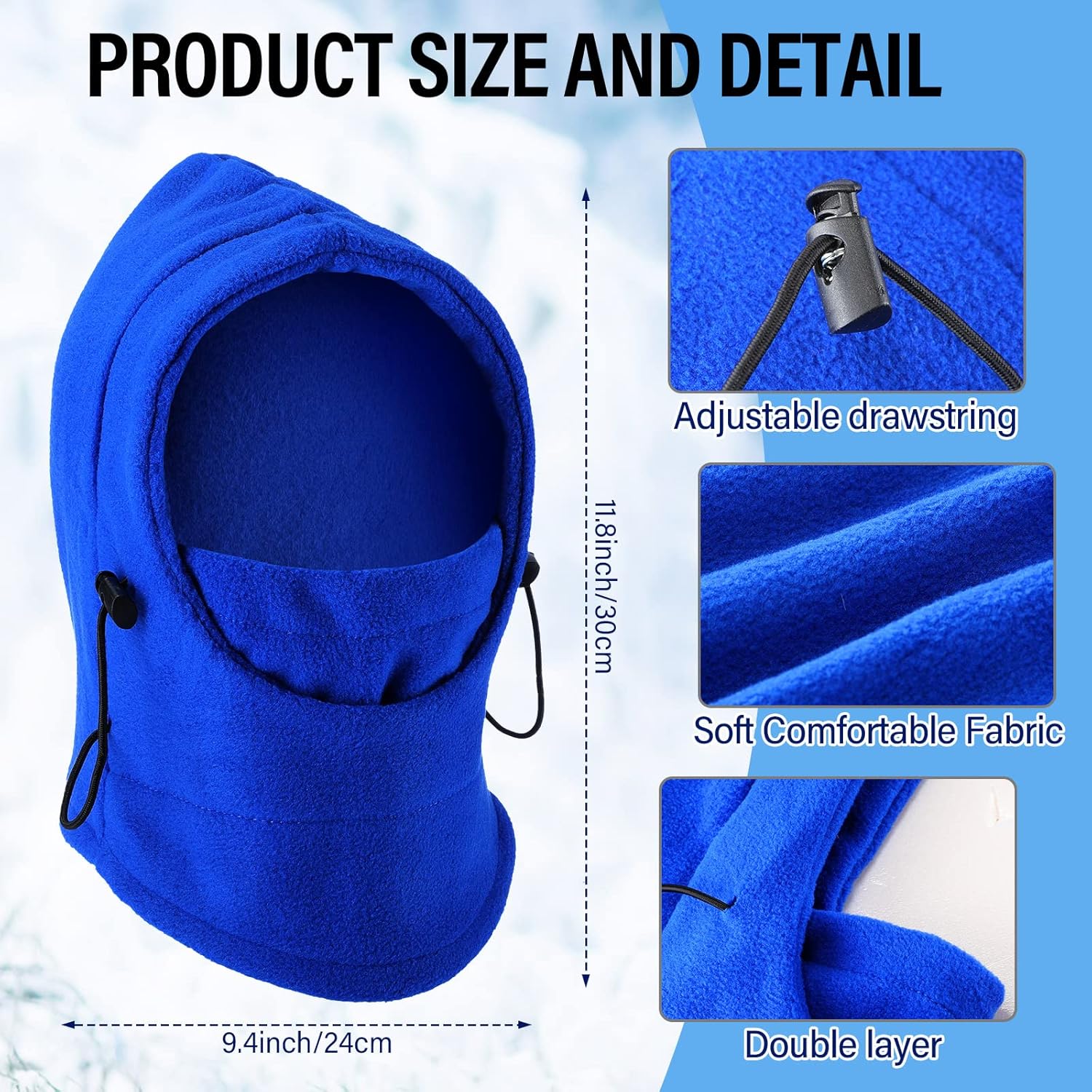 Handepo Kids Winter Gloves Set - Windproof Ski Mask for Neck Face Head