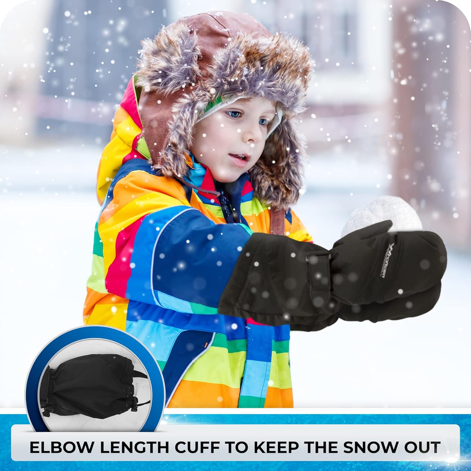 WindRider Toddler Waterproof Mittens Extreme Warmth Windproof Protection