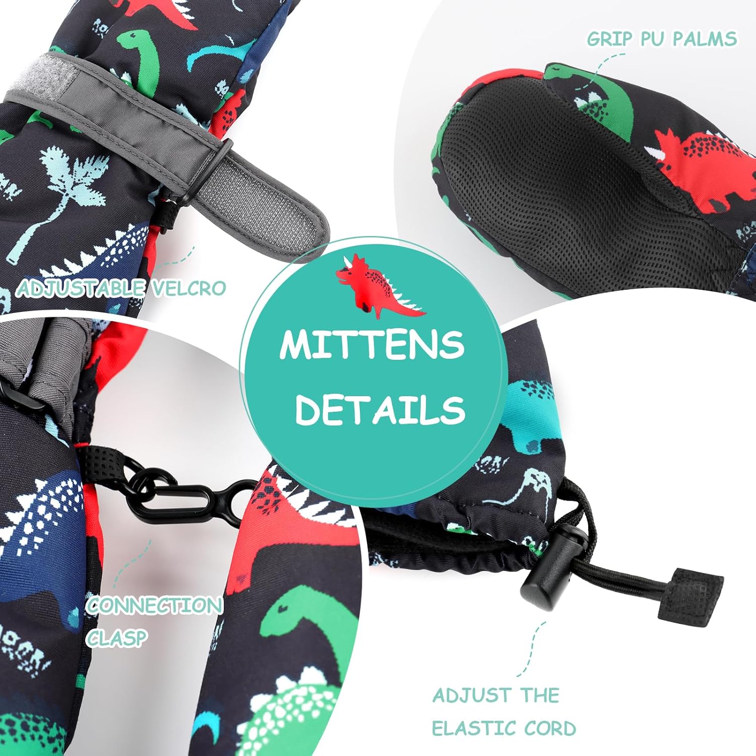 Durable Waterproof Kids Mittens Gloves for Winter