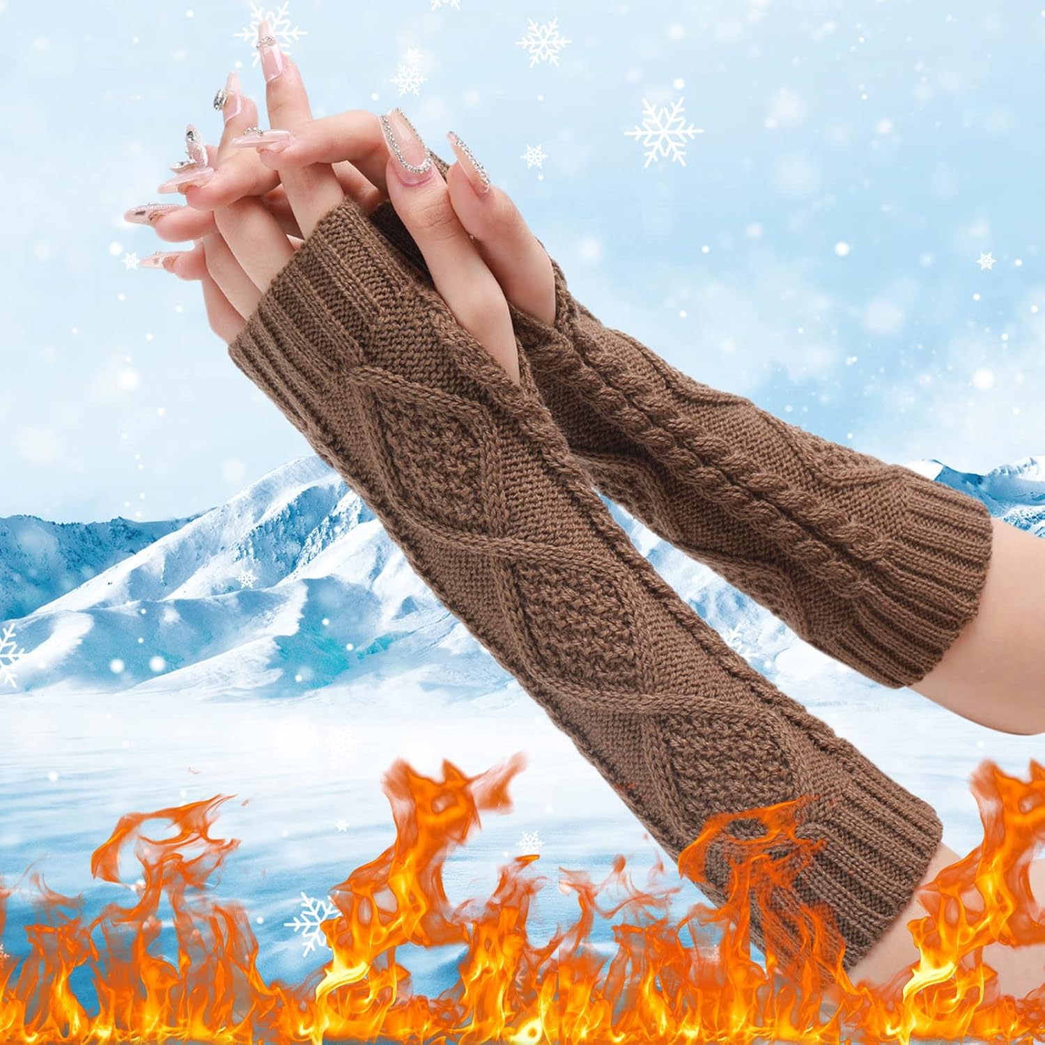Womens Knit Arm Warmers