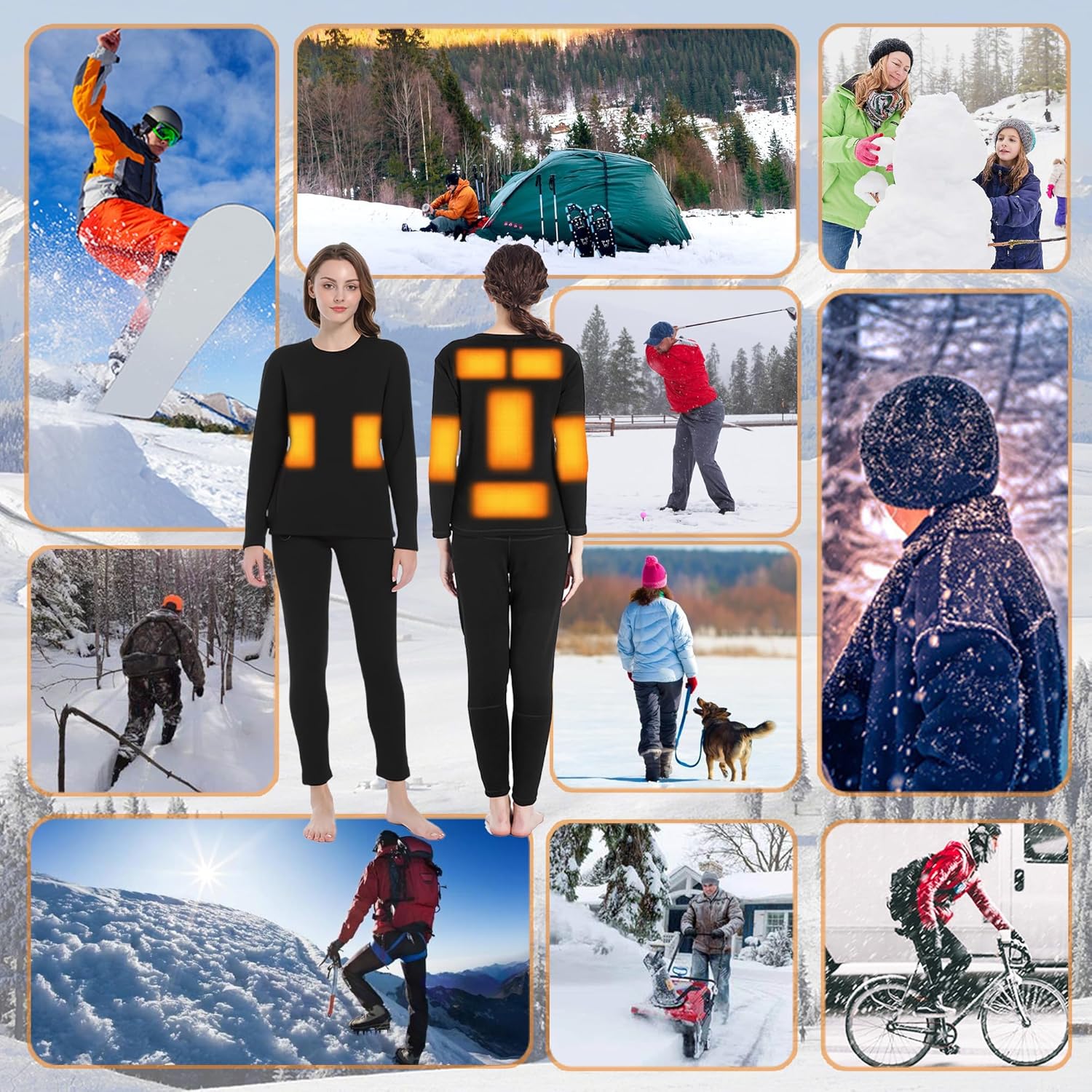 Heated Shirt Women 8 Heating Zones for Outdoor Sport