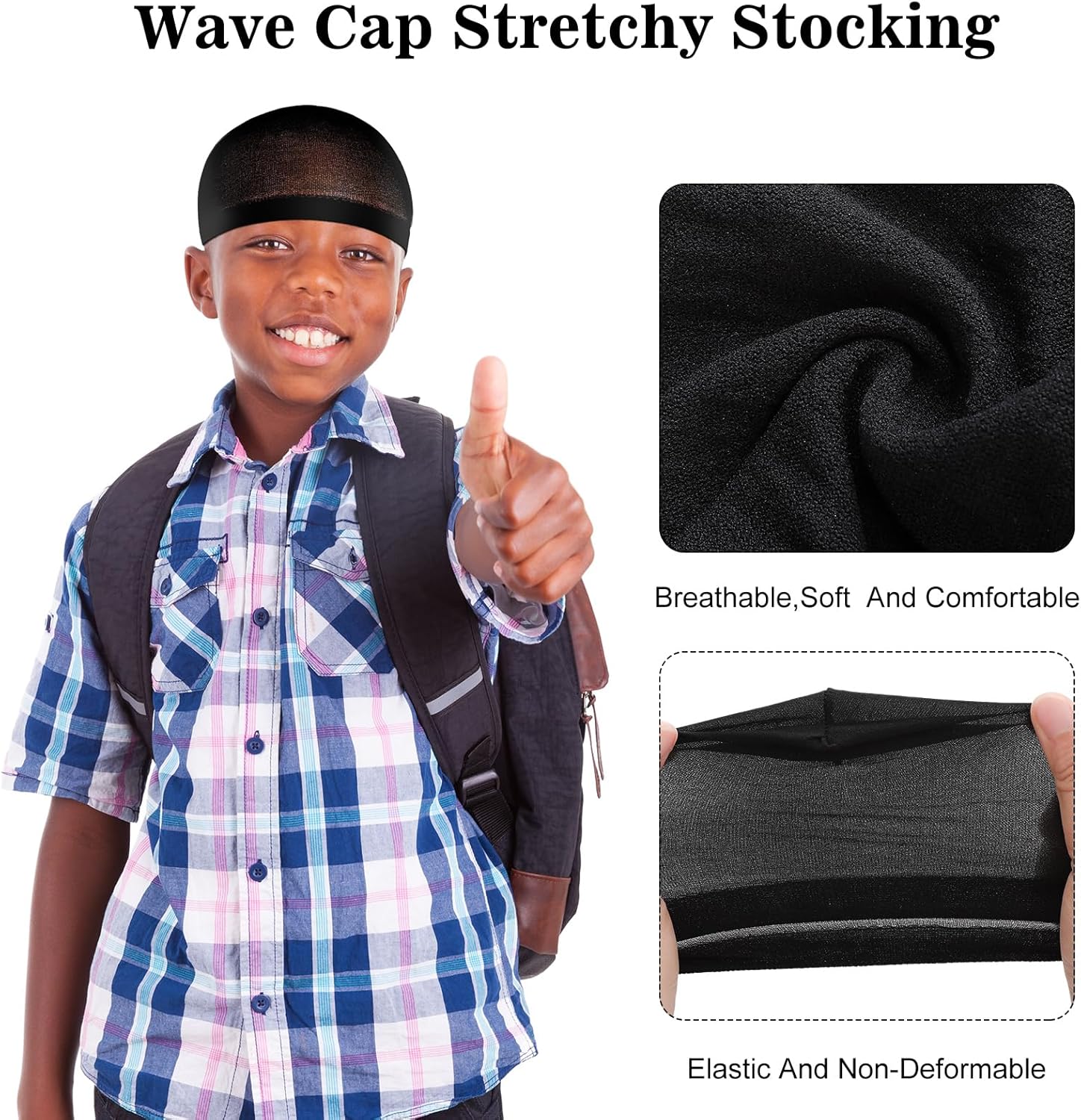 Toulite 12 Pcs Kids Stocking Wave Cap Stretchy Skull Cap