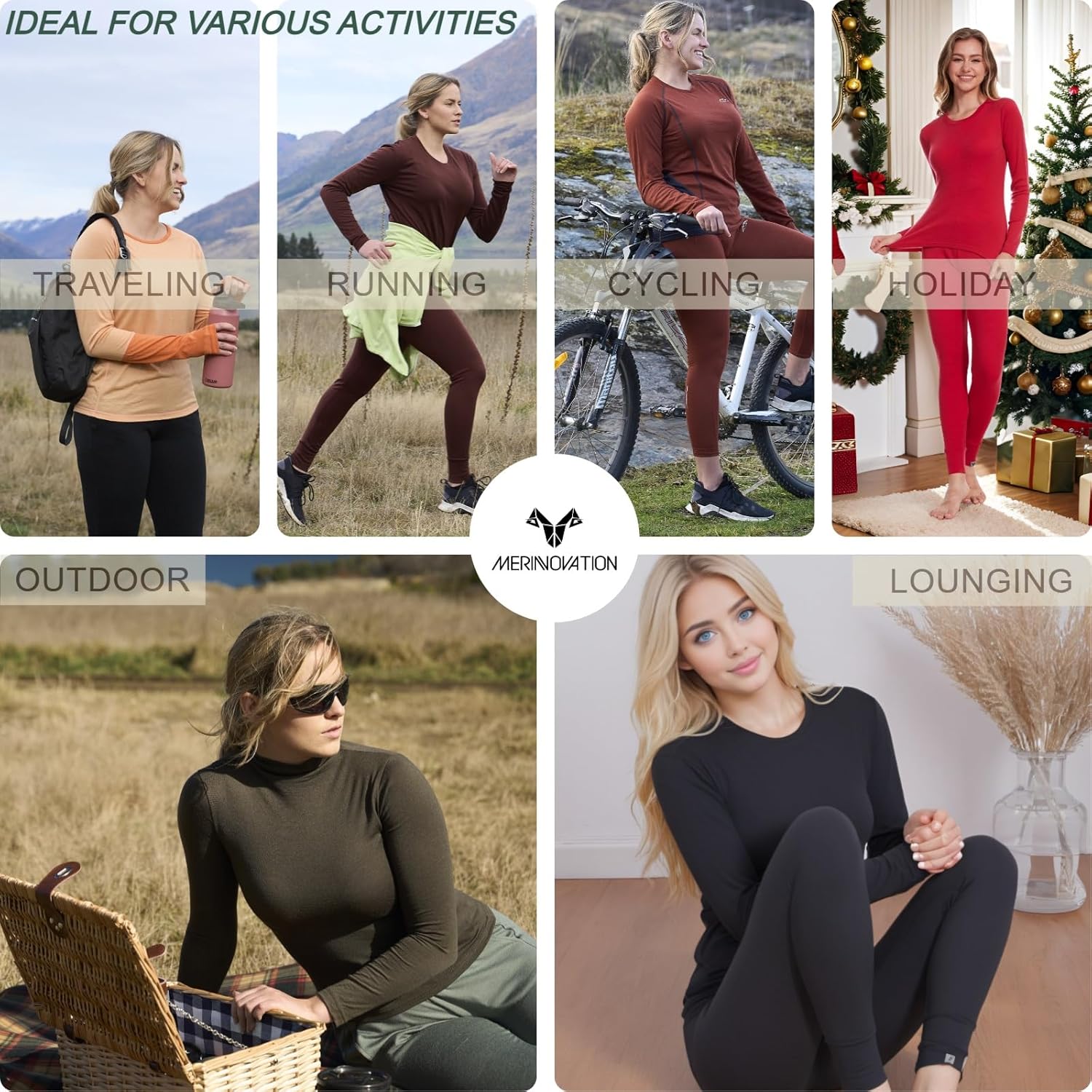 Merinnovation Merino Wool Base Layer Set for Women