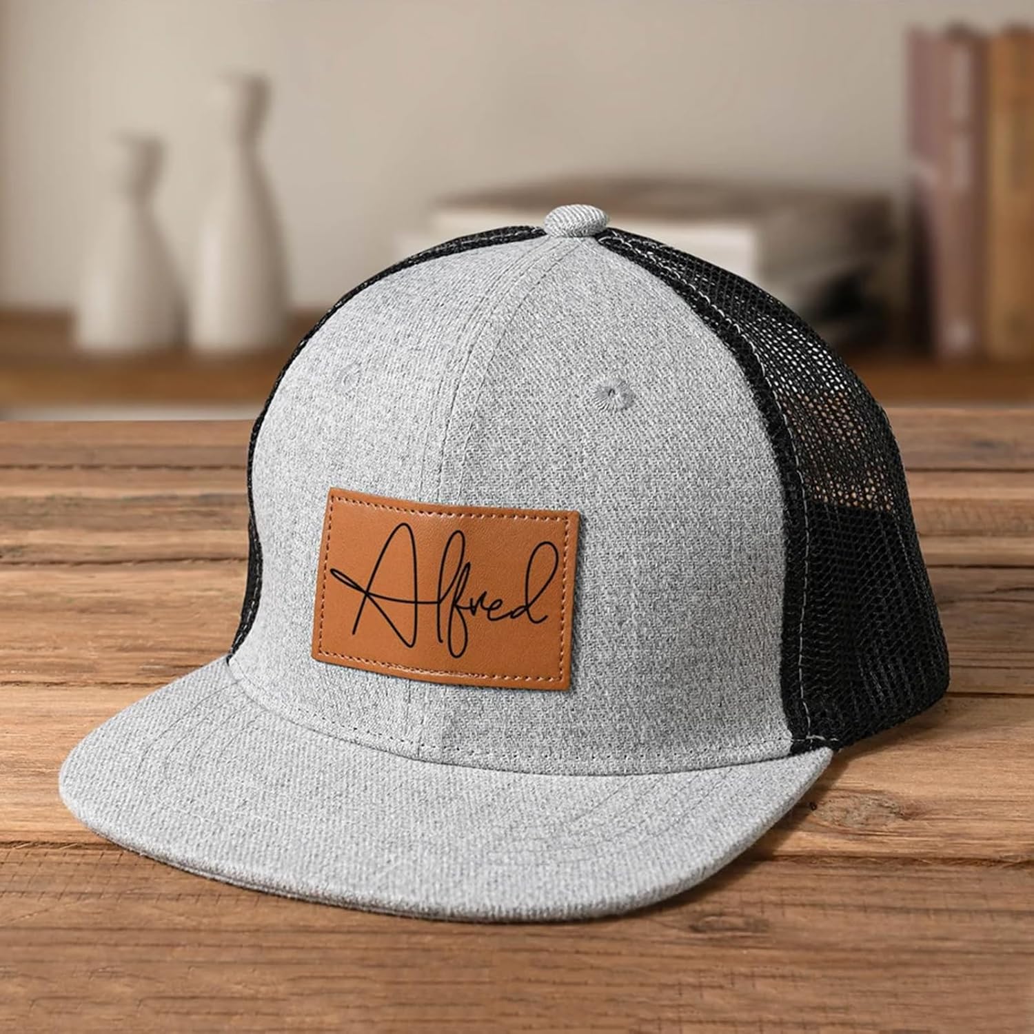 Handmade Custom Toddler Leather Patch Hats - Personalized Dad And Me Accessories