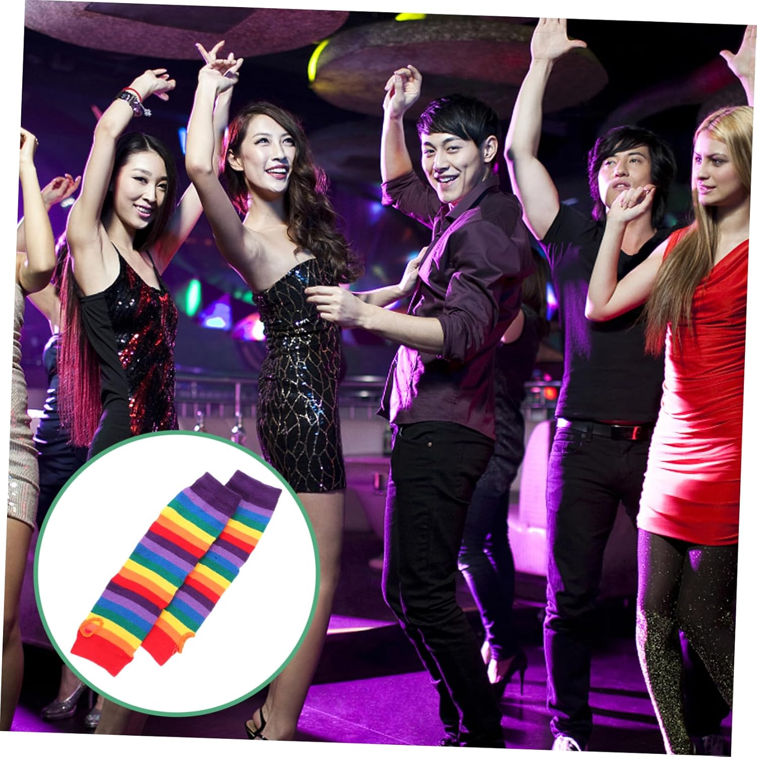 Rainbow Thigh-High Socks for Men Soft Reusable Durable