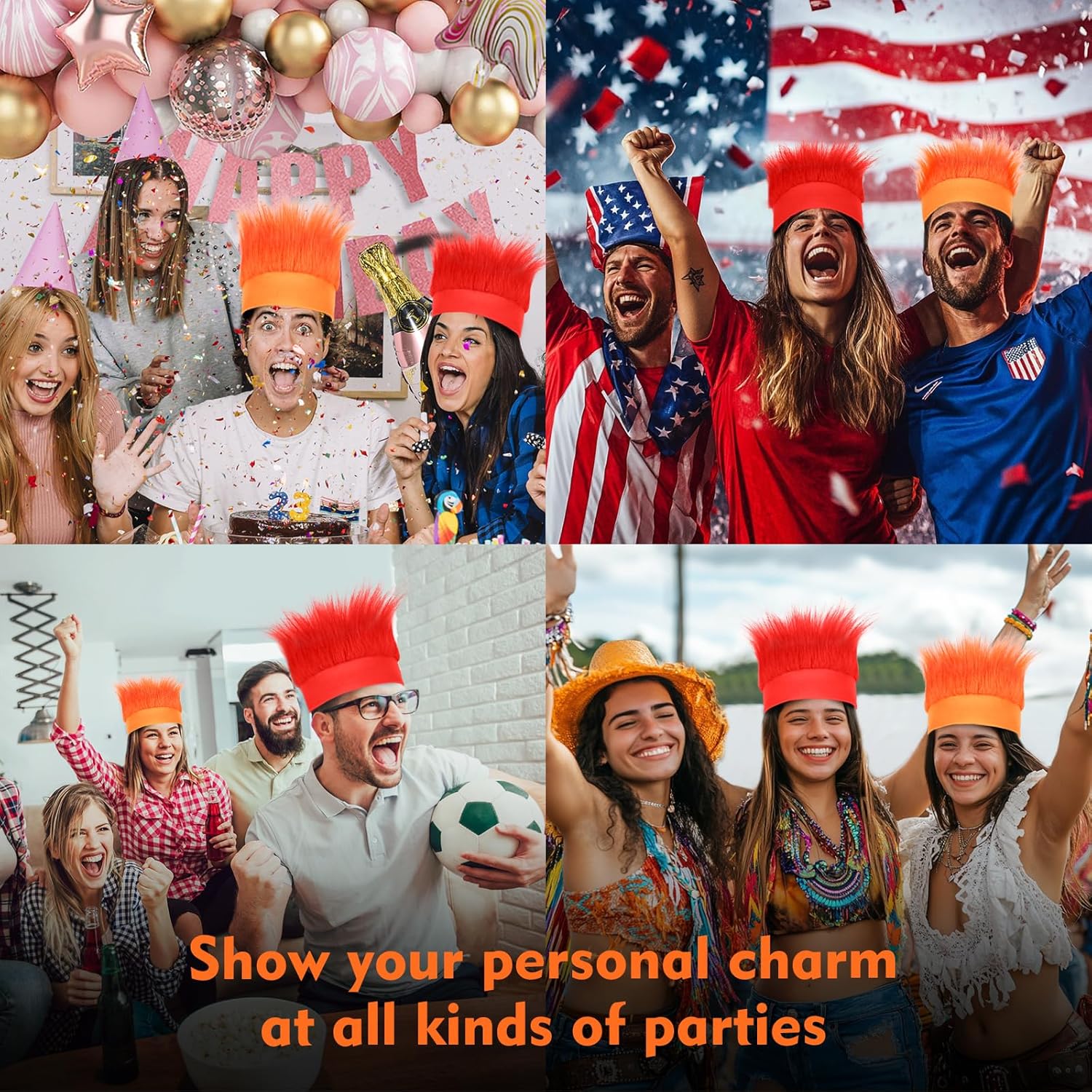 Curly Troll Headband Fun Party Accessories for Adults and Teens