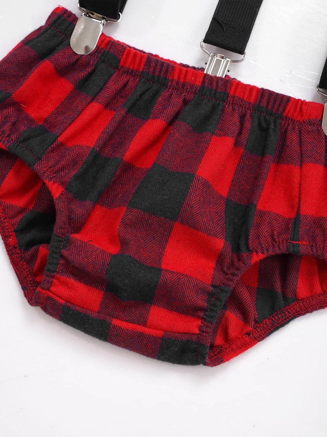 Alvivi Y-Shape Plaid Bow Tie Suspender Bloomers