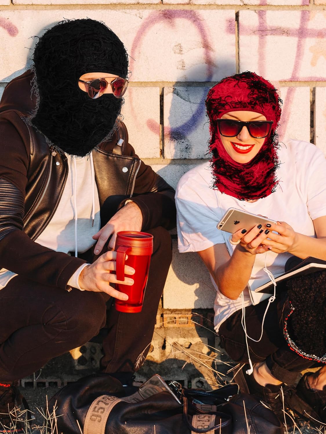 MGBPEI Distressed Balaclava Ski Mask for MenWomen - Windproof Stretchy Breathable