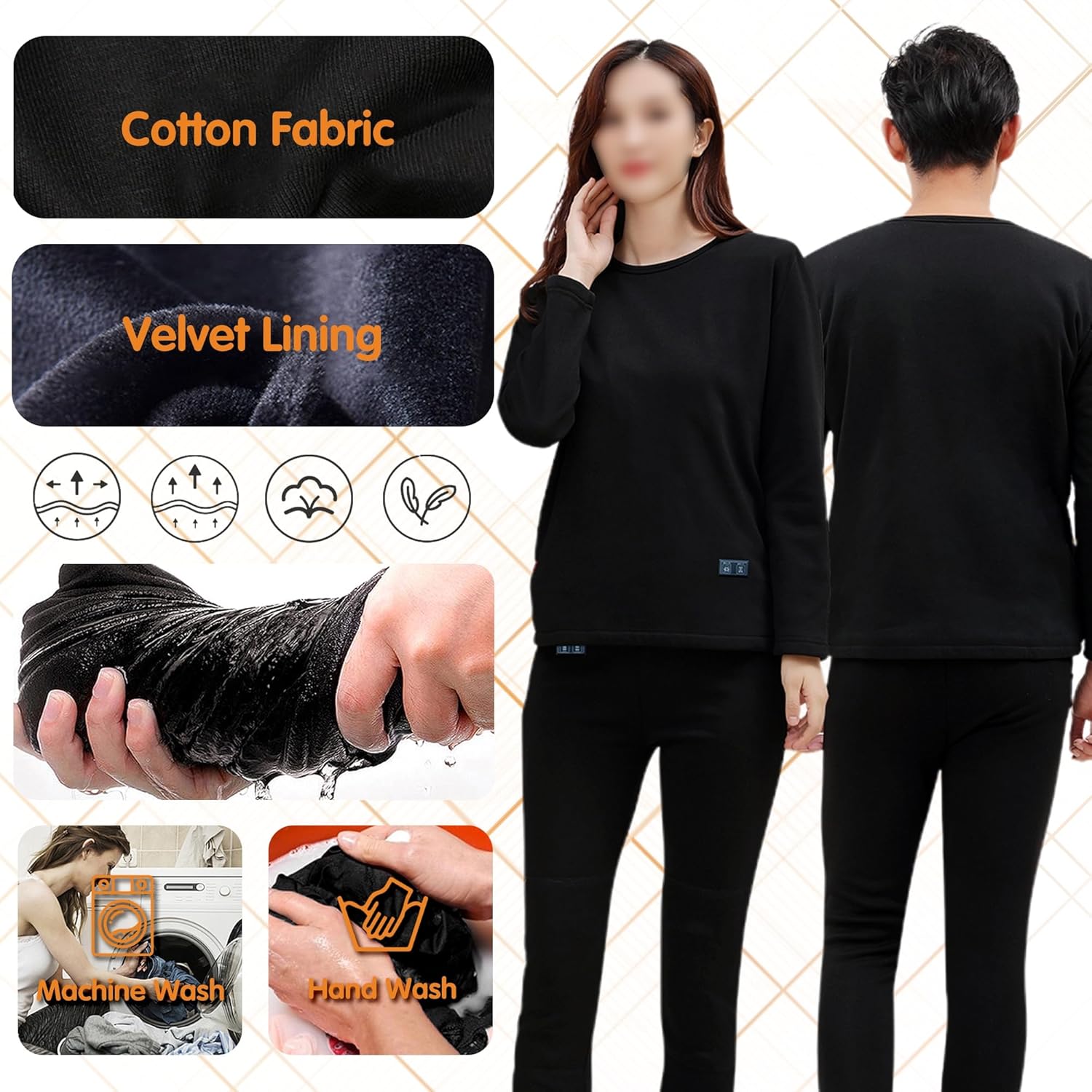 YANYNGS Heated Underwear Set for Men Women
