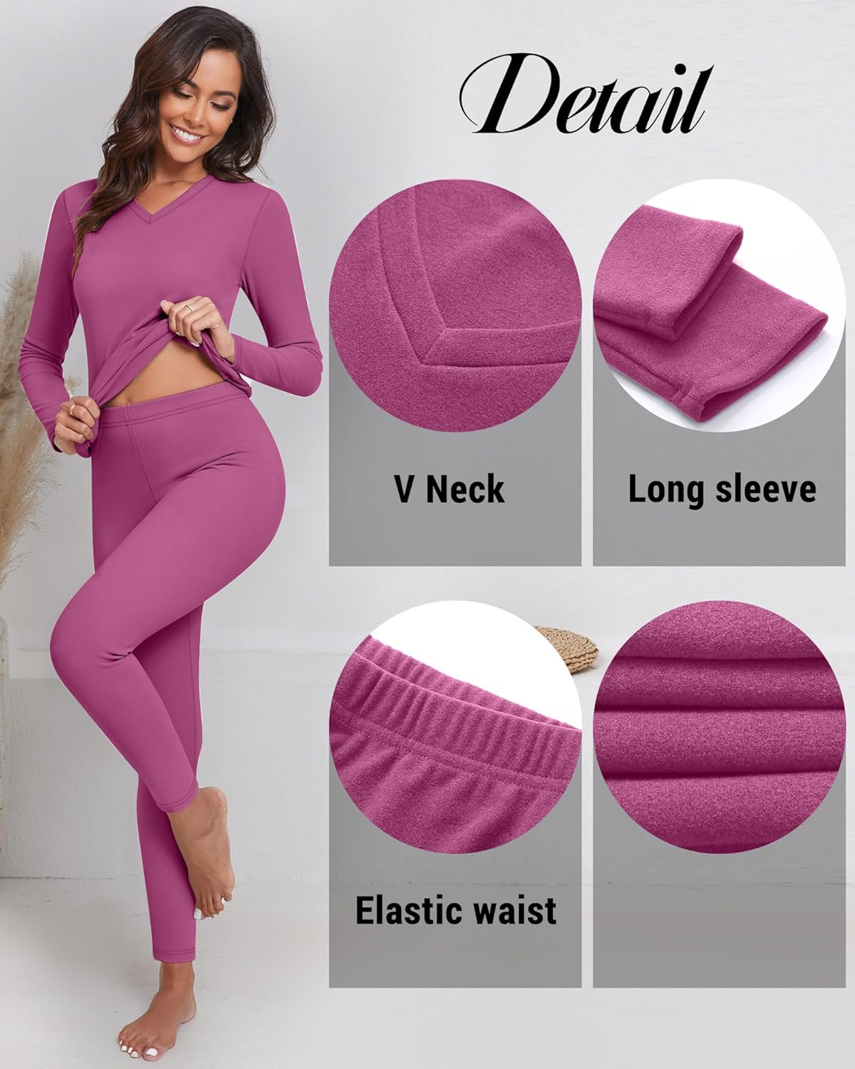 Perfect V-Neck Thermal Set for Women - Soft Warm and Stylish