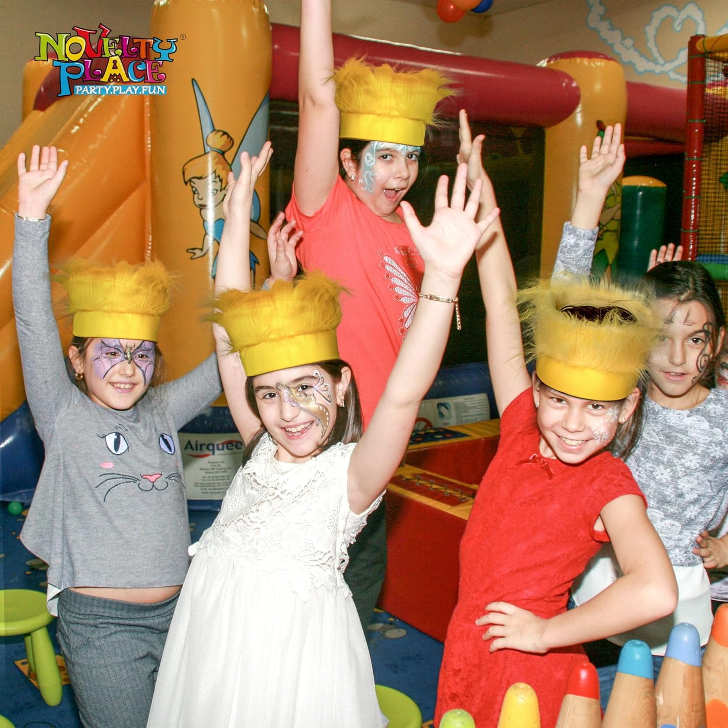Fun Yellow Hairy Headband for Kids and Adults