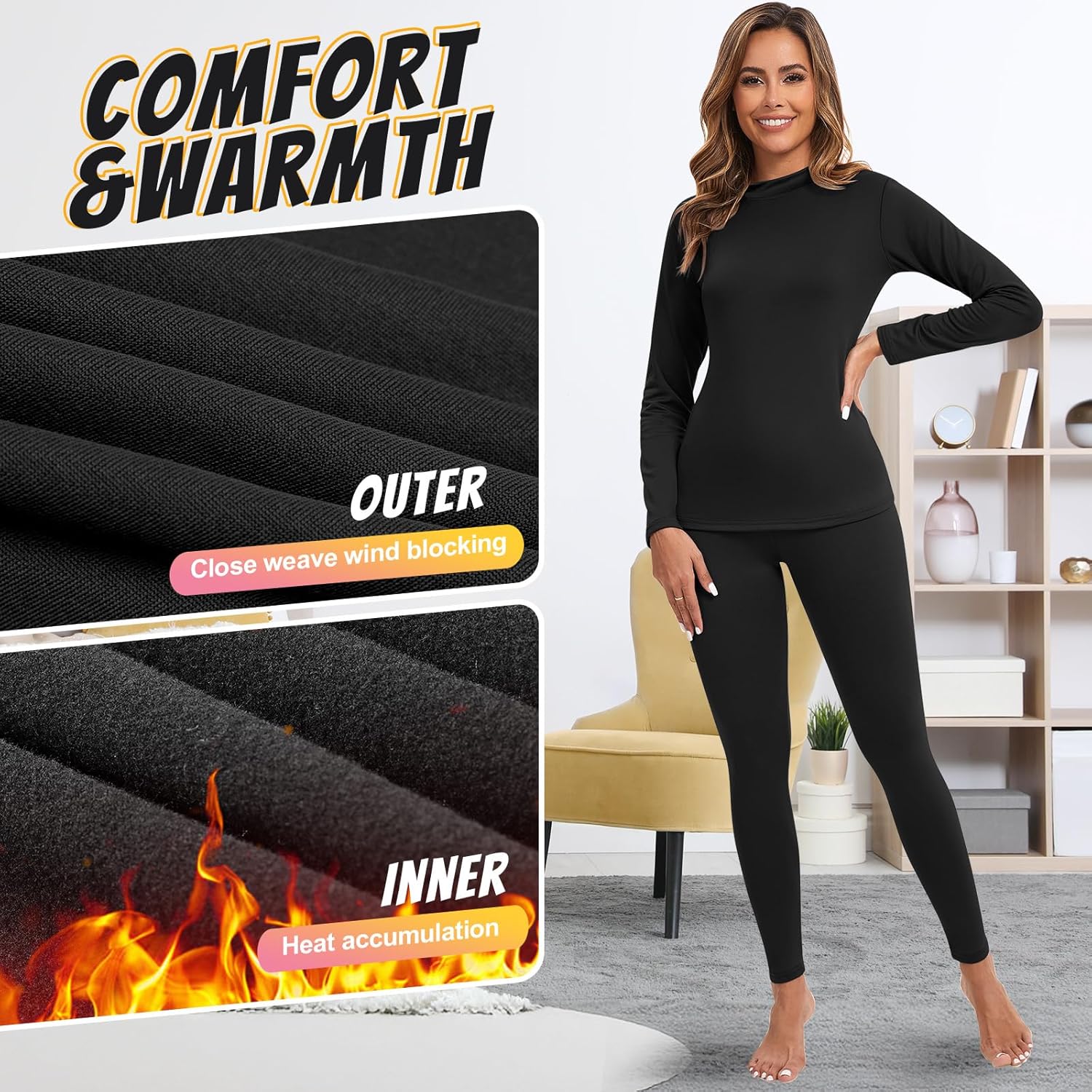 Patelai Thermal Underwear for Women Set