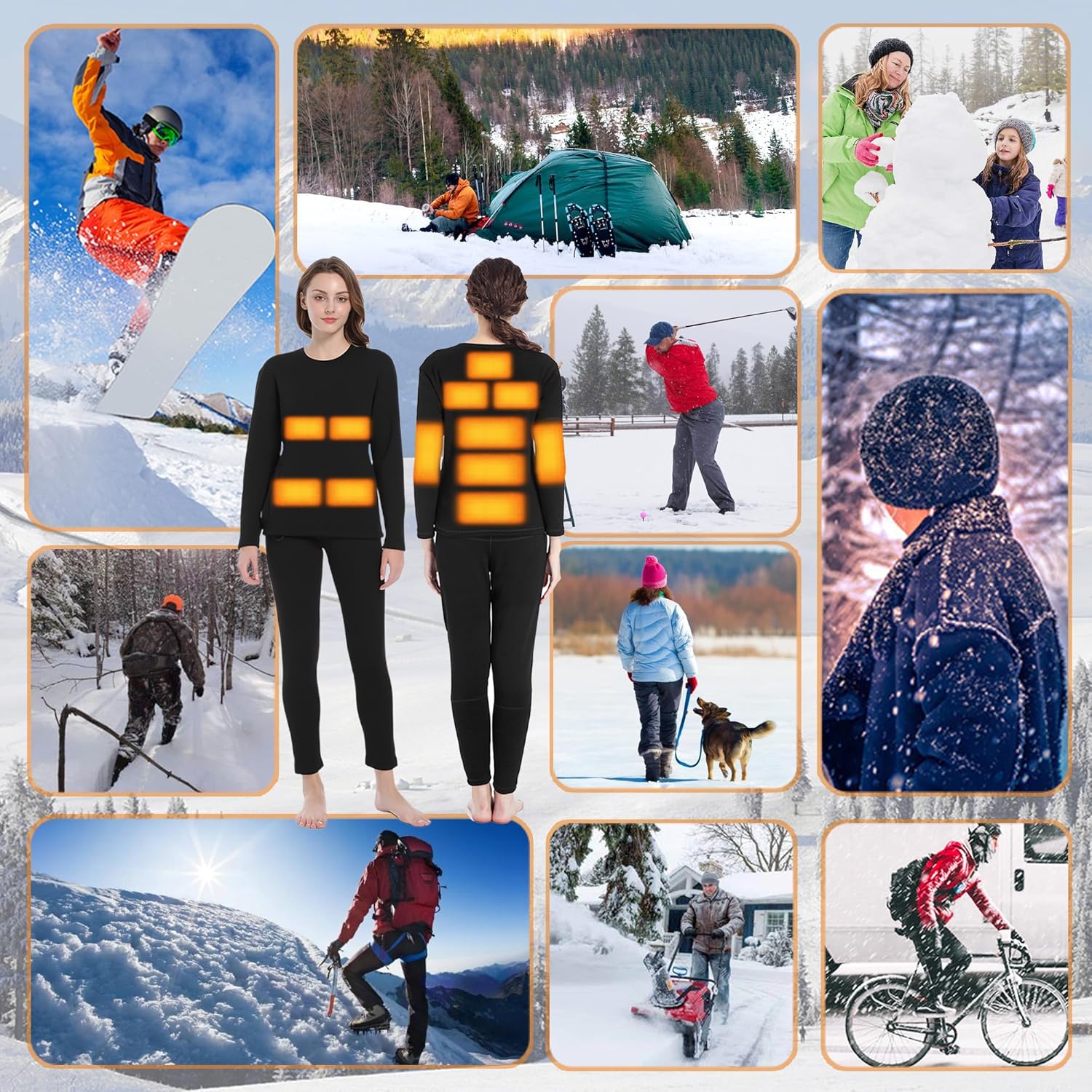 Womens Heated Thermal Shirt - Stay Warm