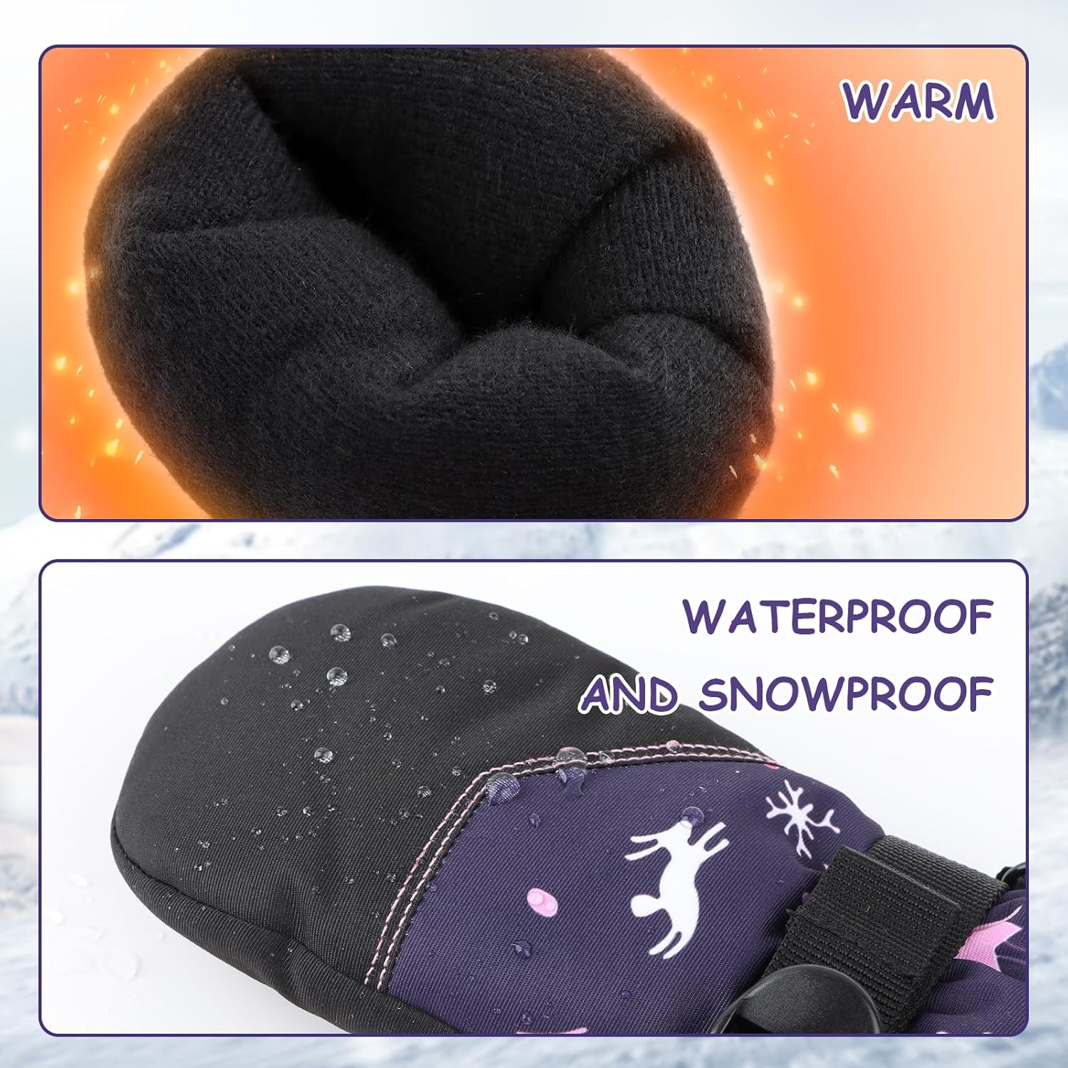 Waterproof Kids Gloves - Durable Cozy for Winter Sports