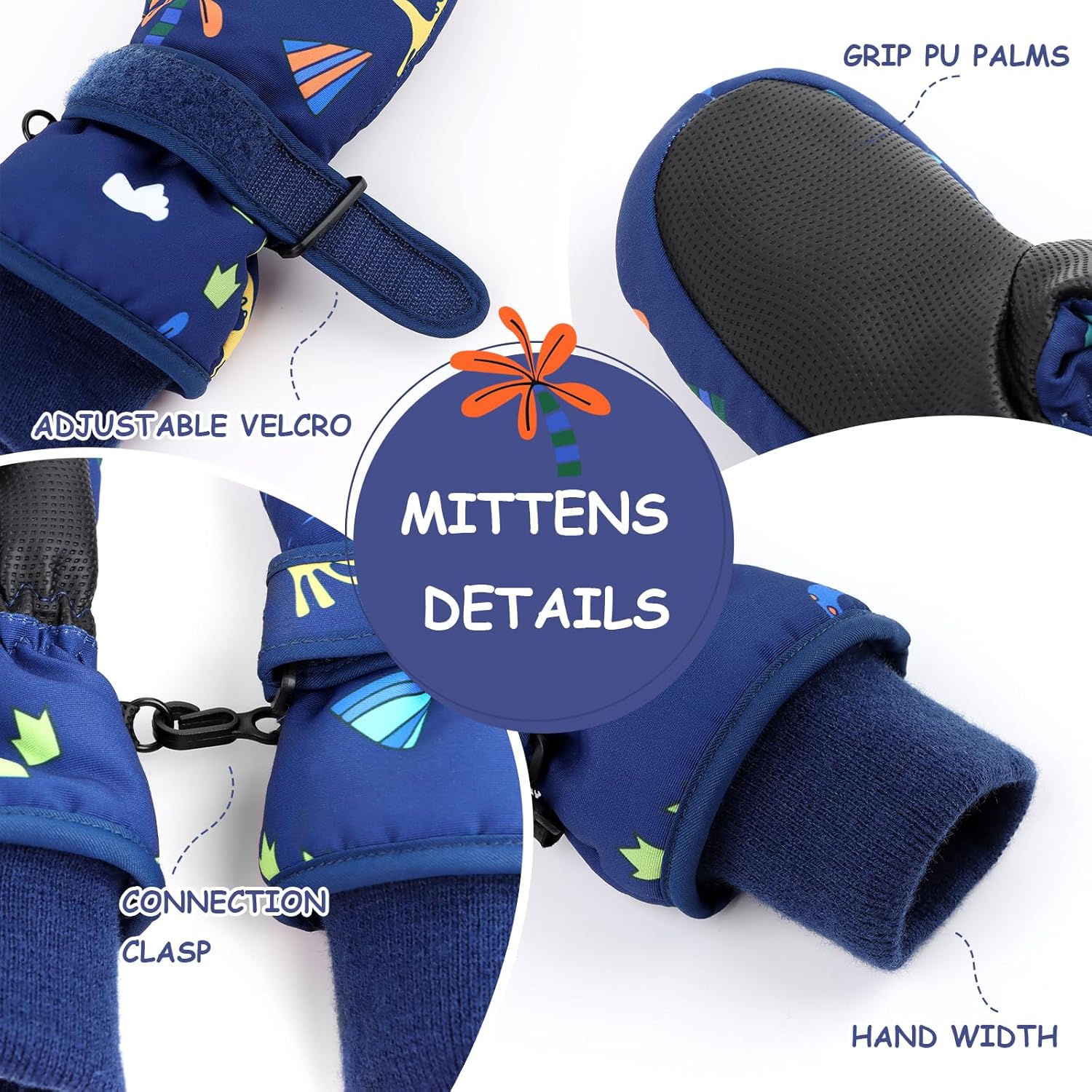 Duoyeree Waterproof Kids Mittens Gloves