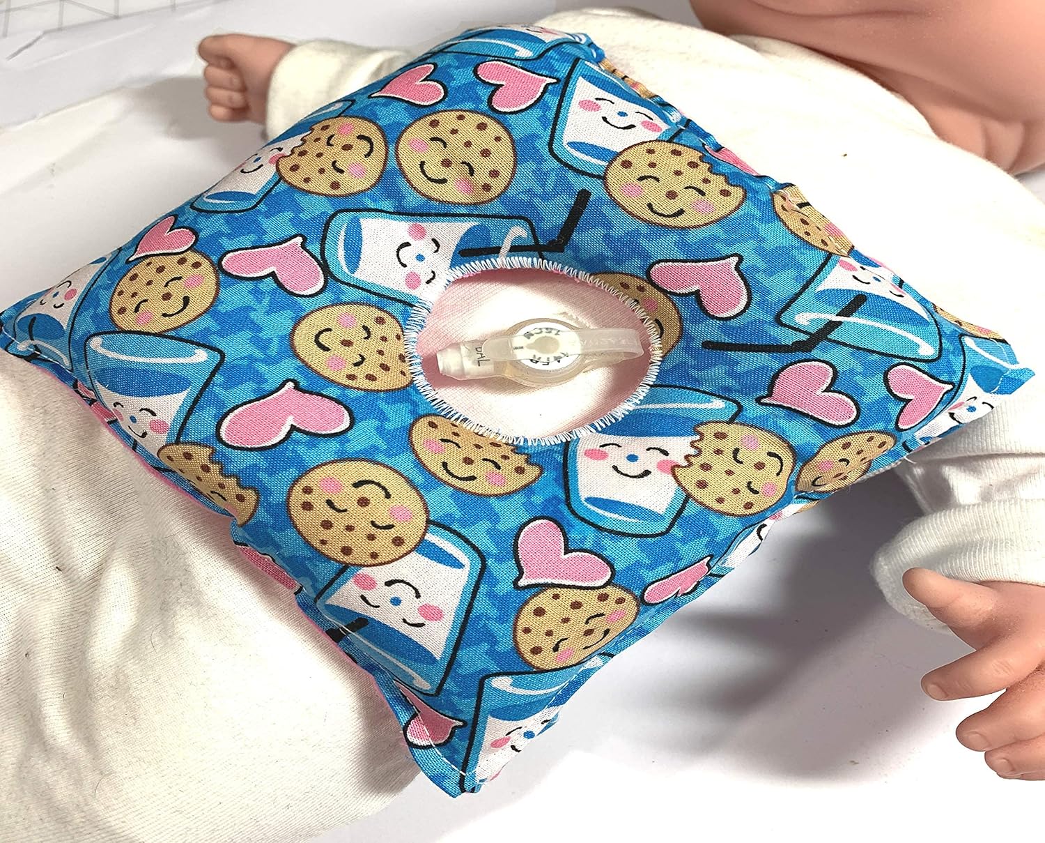Milk and Cookies G-tube Pillow Belt for Infant Tummy Time