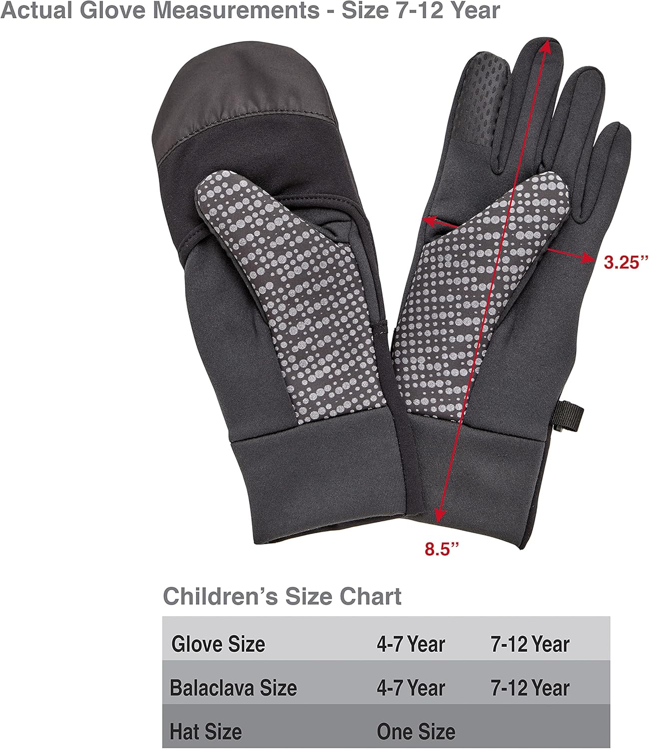 Kids Convertible Winter Gloves with Mitten Cover