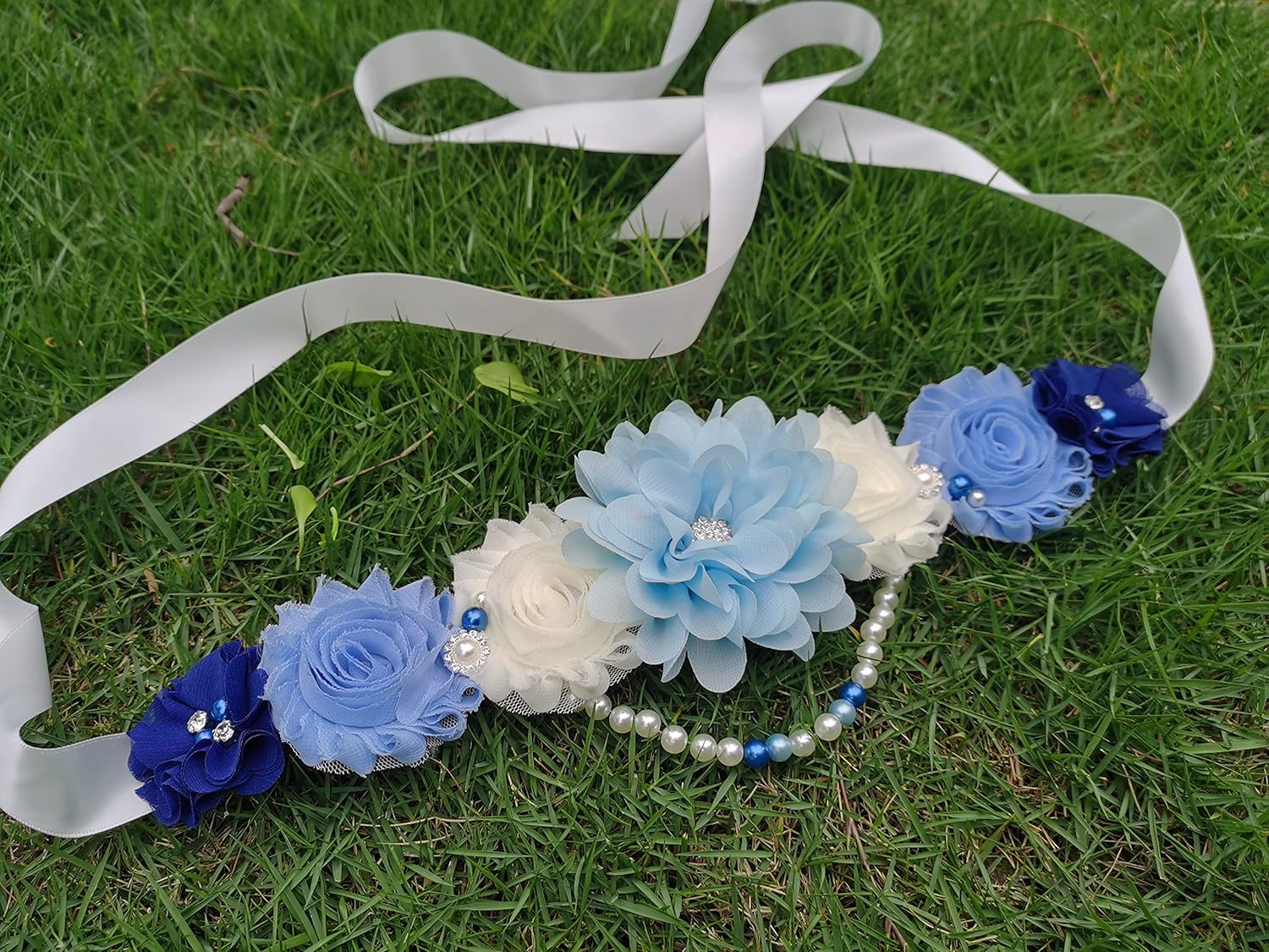 Maternity Sash with Unique Pearls