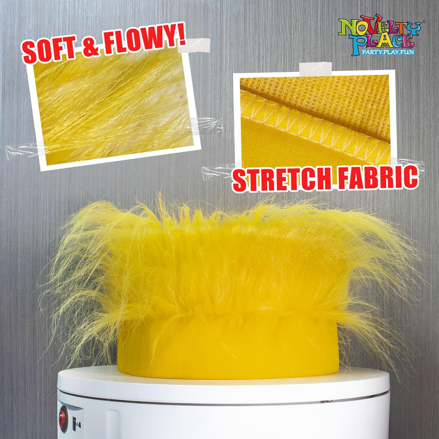 Fun Yellow Hairy Headband for Kids and Adults
