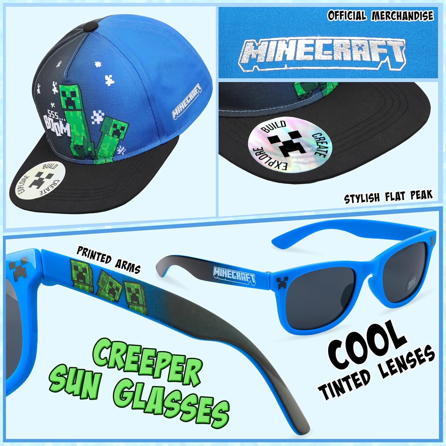 Minecraft Boys Hat and Sunglasses Set