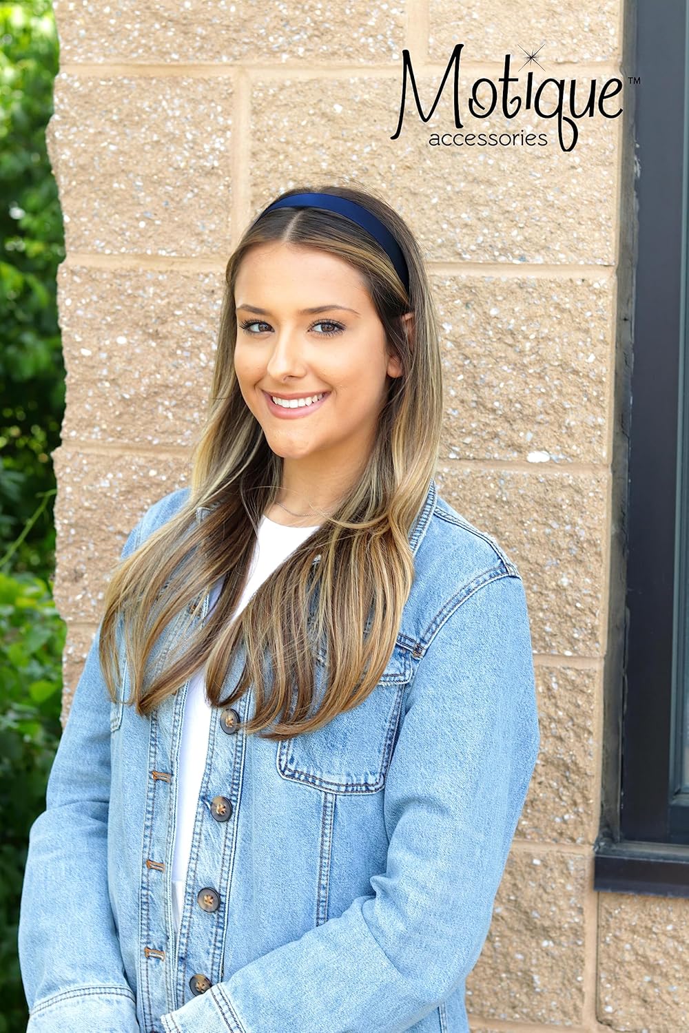Navy Blue 1 Inch Satin Hard Headband for Women and Girls