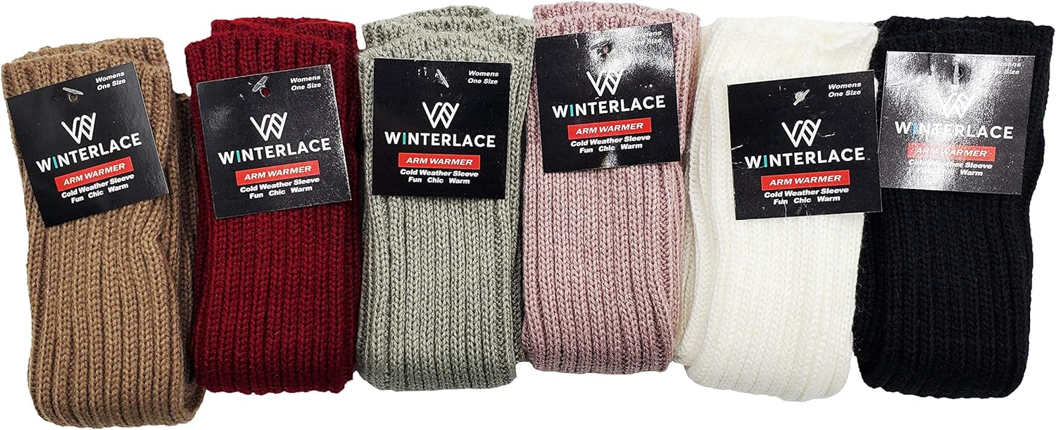 Winterlace 6-Pair Cable Knit Arm Warmer